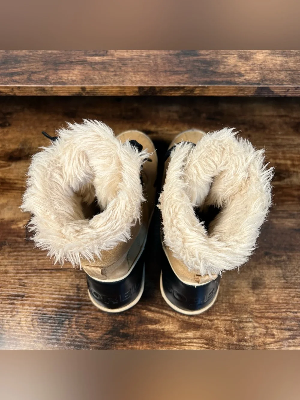 Sorel Boots Waterproof Winter Tan Suede Leather Faux Fur Women's 6.5